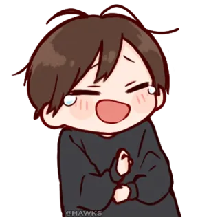 π 014e9605 anime, crying, cartoon, happy telegram sticker