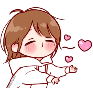 π 22ec615e anime, love, kawaii, hearts, cute, girl telegram sticker