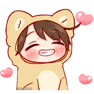 π 355e2799 cute, anime, bear, happy telegram sticker