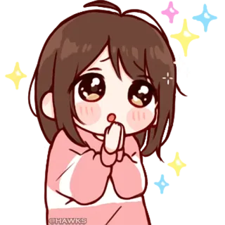 π 39f9af23 anime, kawaii, cute, girl, sparkle, begging telegram sticker