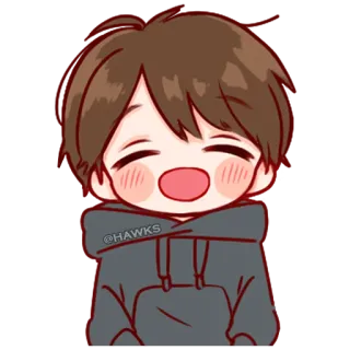 π 423943d4 anime, chibi, happy, hoodie telegram sticker