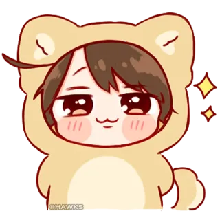 π 5cad8a50 cute, cartoon, chibi, kawaii, anime, bear telegram sticker