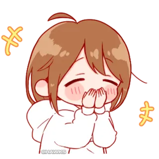 π 6912e2d9 anime, chibi, kawaii, cute, girl, happy, blushing telegram sticker