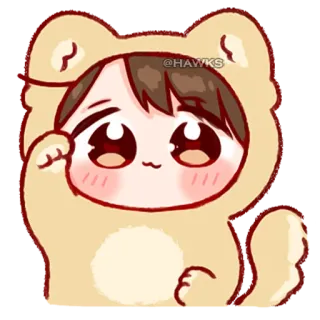 π 98da7a13 cute, anime, kawaii, chibi, animal, hoodie telegram sticker