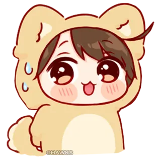 π a04bf17b kawaii, cute, anime, animal, sweat telegram sticker