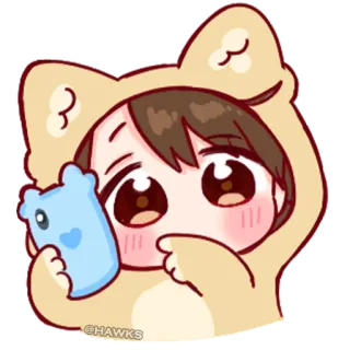 π a8e1f728 cute, kawaii, cartoon, anime, bear telegram sticker
