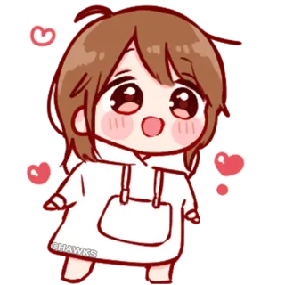 π c22e02ea kawaii, anime, cute, girl, chibi, heart, adorable, cartoon telegram sticker