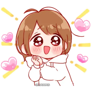 π d9d0e2b9 anime, cute, girl, sparkles, heart, happy telegram sticker