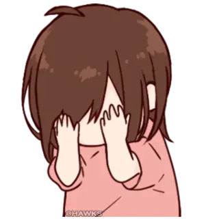 π f1f94410 anime, girl, hiding, shy, cute telegram sticker