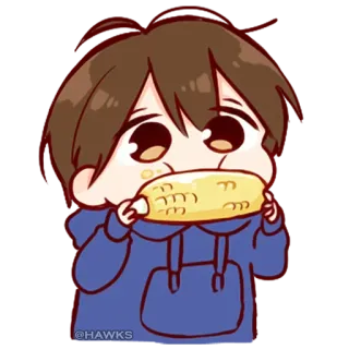 π fd5a7555 corn, eating, chibi, kawaii, cute telegram sticker