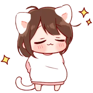 💞 03751807 cat, cute, chibi, kawaii, anime telegram sticker
