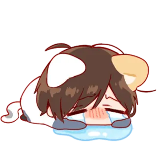 💞 0c4171d4 anime, crying, sad, chibi, kawaii telegram sticker
