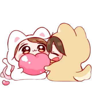 💞 a04a15e0 cartoon, cute, animals, heart, kawaii, anime telegram sticker