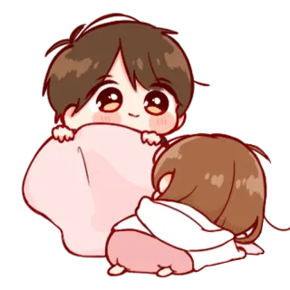 💞 e3a097ba cute, anime, cartoon, blanket, kawaii telegram sticker
