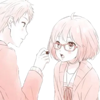 ❤ 5c15c2b3 Anime, Para, Romantyczny, Słodki, Przyjaźń, Dzielenie się, Dziewczyna, Chłopak whatsapp sticker