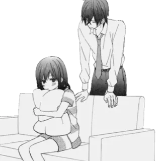 🙁 78ad7296 Anime, Manga, Smutne, Para, Związek, Uścisk whatsapp sticker