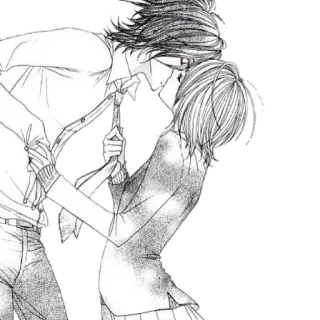 ❤ 890a6e86 pocałunek, romans, para, manga, anime whatsapp sticker