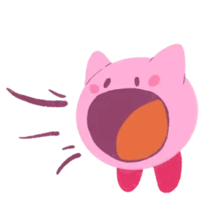 🦔 6de8fb69 Kirby เคอร์บี้, วิดีโอเกม, นินเทนโด, สีชมพู telegram sticker