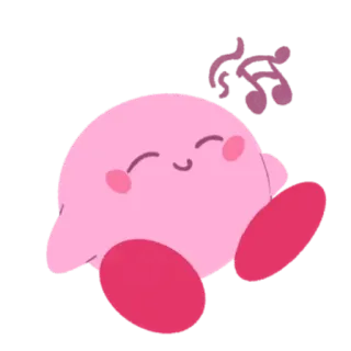 🦔 92d8fdcf Kirby เคอร์บี้, วิดีโอเกม, นินเทนโด, น่ารัก, สีชมพู, การ์ตูน telegram sticker