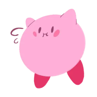 🦔 b8a94466 Kirby เคอร์บี้, สีชมพู, ตัวละครวิดีโอเกม, น่ารัก, การ์ตูน telegram sticker