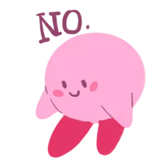 🦔 d60fbe4c Kirby NO. เคอร์บี้, ไม่, นินเทนโด, น่ารัก, สีชมพู telegram sticker