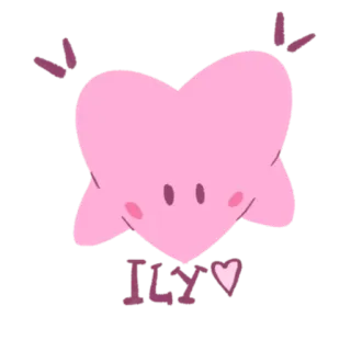 🦔 ddb3d972 Ily เคอร์บี้, หัวใจ, สีชมพู, รักนะ telegram sticker