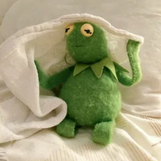 🐸 0eba1aba Kermit เคอร์มิท, มัปเพ็ตส์, ตุ๊กตา, ของเล่น, หุ่น, ผ้าสักหลาด, สีเขียว whatsapp sticker