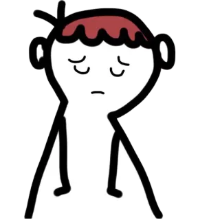 😔 cf6b5987 sedih, depresi, gambar tongkat, kartun, melankolis, tidak bahagia, emosi telegram sticker