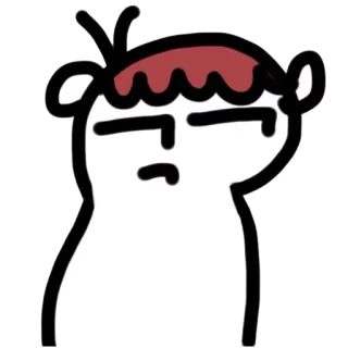 😒 d5d7f87f kartun, karakter, gambar, sederhana, ilustrasi telegram sticker