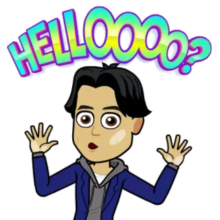 👋 040be023 HELLOOO? 인사, 안녕, 만화, 캐릭터, 친근한 whatsapp sticker