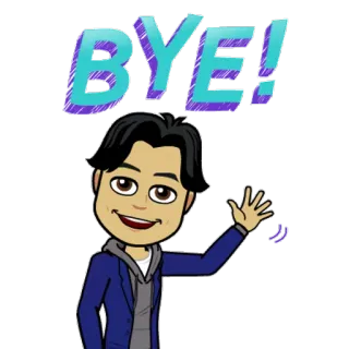 🖐 9d5c191c BYE! 만화, 안녕, 잘 가, 손 흔들기, 캐릭터 whatsapp sticker