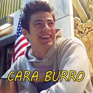 😂 6020af5f CARA BURRO orang, senyum, bendera amerika, teks telegram sticker