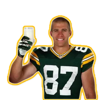 😆 134d95fc 足球运动员, 绿湾包装工, 体育, 牛奶, 饮料, 运动员 telegram sticker