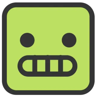 😬 38bd35fd Emoji, Twarz, Kwadrat, Zęby, Uśmiech whatsapp sticker