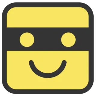 😈 6b398451 ikona, naklejka, żółty, twarz, uśmiech, maska whatsapp sticker