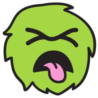 😷 85f0c6bf Emoji, Zielony, Okrągły, Język, Wyraz twarzy, Naklejka whatsapp sticker