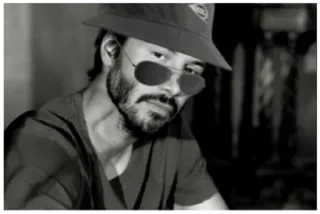 🤠 374e8fed man, hoed, zonnebril, baard, portret, zwart wit telegram sticker