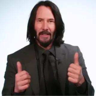 👍 4a7a30c4 Keanu Reeves Duim omhoog, Acteur, Bekende, Positief, Aanmoediging telegram sticker