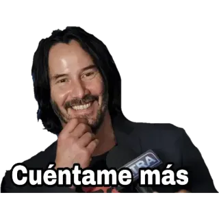 🤣 52e65936 Keanu Reeves Cuéntame más Keanu Reeves, Vertel me meer, Vertel me meer, Persoon, Acteur, Meme telegram sticker