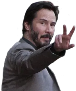 ✌ 7268bef5 Keanu Reeves Keanu Reeves, acteur, beroemdheid, vredesteken telegram sticker