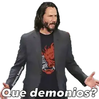 🤷‍♂️ 9405a295 Que demonios? Keanu Reeves, verwarring, vraag telegram sticker