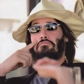 🤔 de8701a6 Keanu Reeves Keanu Reeves, acteur, hoed, zonnebril telegram sticker