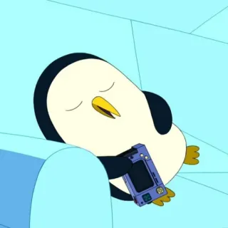 😴 4f97ad2e Gunter Adventure Time 企鹅, 电子游戏, 卡通, 睡觉, 冈瑟, 探险活宝 telegram sticker