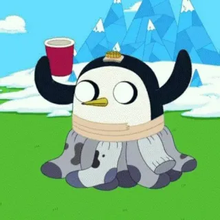 🧦 57ce82ab Gunther Adventure Time 企鹅, 探险活宝, 冈瑟, 卡通, 角色, 可爱 telegram sticker