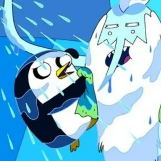 🚿 6ae0e238 Gunter Adventure Time 冈瑟, 冰霸王, 探险活宝, 卡通, 企鹅, 冰, 动画 telegram sticker