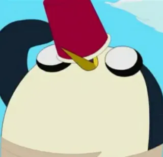 🥤 8fb059c9 Gunther Adventure Time 冈瑟, 探险时光, 企鹅, 卡通, 帽子 telegram sticker