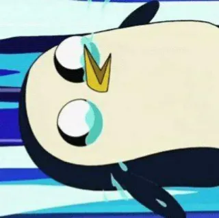 😭 ba199c94 Gunter Adventure Time 企鹅, 冰霸王, 探险活宝, 动画, 卡通, 哭泣 telegram sticker
