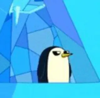 🤨 c8e8f81a Gunther Adventure Time 企鹅, 探险活宝, 冈瑟, 卡通, 动画, 冰雪王国 telegram sticker