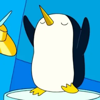 🕺 e31e2d98 Gunter Adventure Time 企鹅, 卡通, 探险时光, 冈瑟, 冰霸王 telegram sticker
