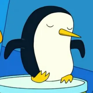 🕺 f1096f70 Gunther Adventure Time 企鹅, 卡通, 冈瑟, 探险活宝, 冰霸王 telegram sticker